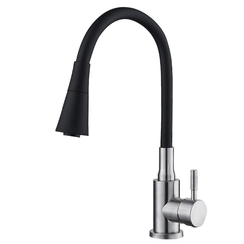 Edelstahl Schwarz Silikon Universalschlauch Küchenarmatur