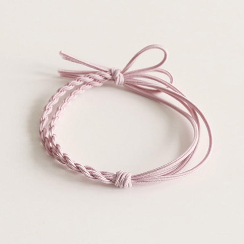 Hand-Woven Bow Head Rope Female Simple Temperament Elegant Hair Tie Gift For Girlfriends