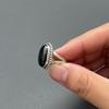 Black Onyx Oval Statement Ring, 925 Sterling Silver Jewelry, Handmade Minimalist Onyx Ring for Women