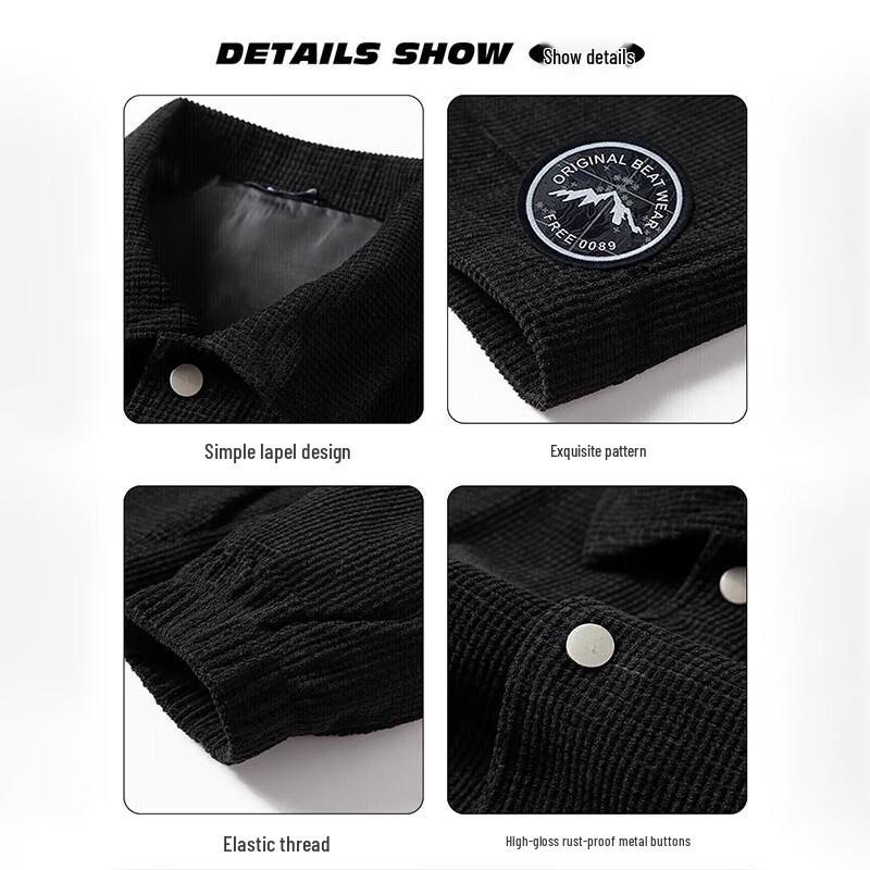 JEANSWEST Men's 2025 Autumn Waffle Collar Jacket