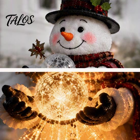Dekorative Terrassenlichter mit Halo-Effekt Solar-Schneemann Wasserfontäne Gartenlicht, Leuchtende Hoflampe Magische Wasserdichte Statuen Effekt, Harz