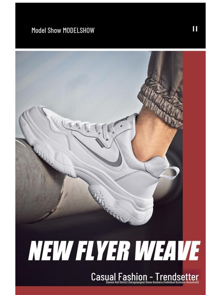 Herren 2025 Echte Leder Freizeitsportschuhe: Höhenerhöhend, Rutschfest, Atmungsaktives Mesh