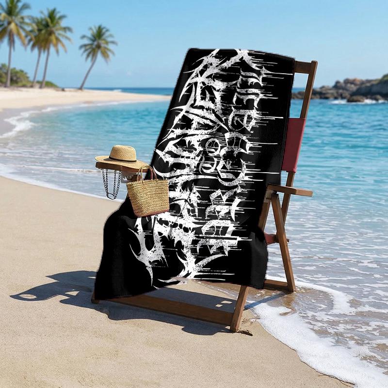 Slasher Prevail Black Metal Fashion Beach Towel: Ideal for Summer Adventures Soft, absorbent and quick drying suitable for swimming and bathing
