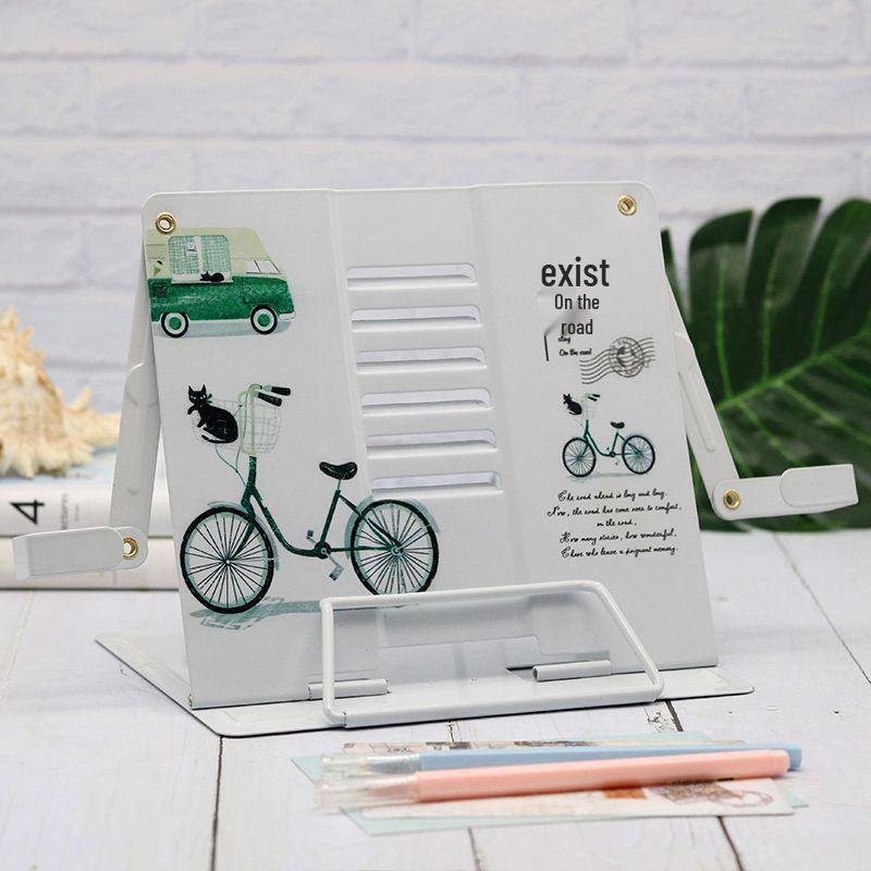 Verstellbarer Schreibtisch-Buchständer mit Buchstützen und Klemmen für Schüler