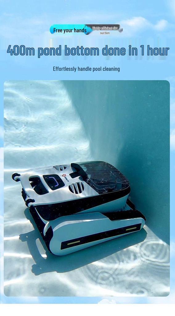 Automatic Wireless Pool Skimmer & Wall-Climbing Underwater Vacuum Cleaner