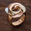 New Color Painting Oil Geometric Hollow Rose Elastic Ring, Fashionable Versatile Women's Alloy Ring