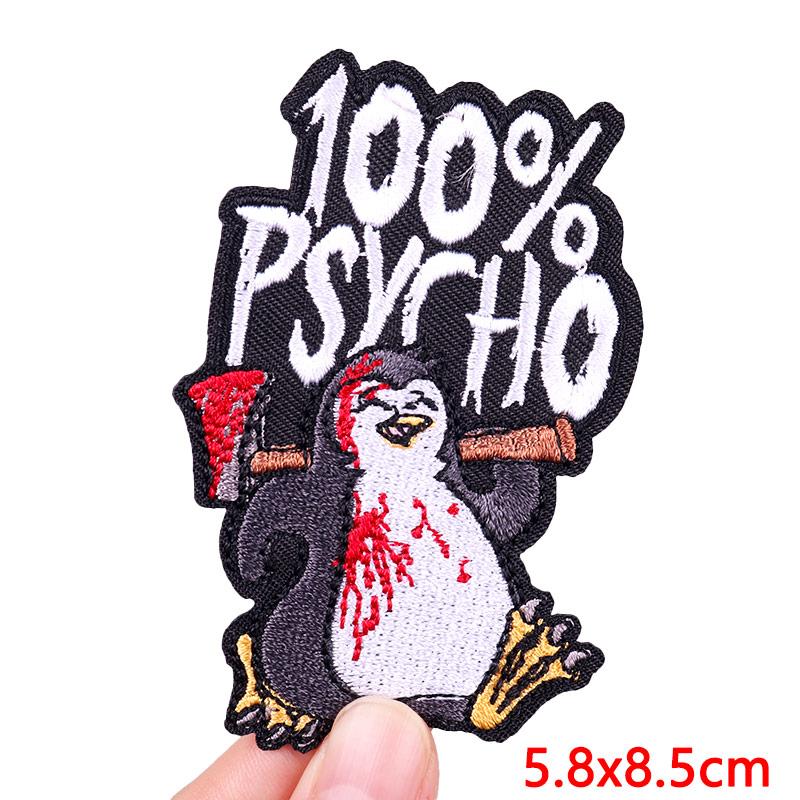 Horror Animal Butterfly Embroidered Patches Bear Cat Shark Patch Iron On Patches For Clothing Thermoadhesive Patches For Clothes
