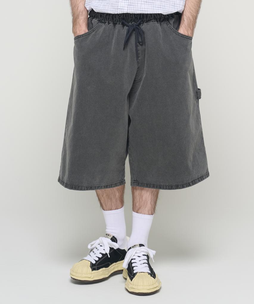 CARGOBROS Dirty Washed Carpenter Bermuda Pants (Charcoal)