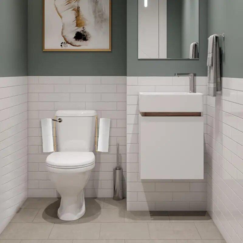 1Pcs Iron Wall Mounted Bathroom Kitchen Organizer No Drill Paper Towel Holder Hanging Tissue Rack for Toilet Vanity Storage