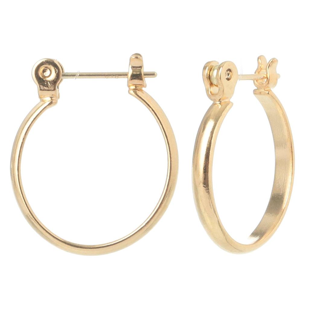 HRYS In Japan 18K 18K K18 Metal Hypoallergenic Ring Design Crossing Hoop Earrings 3679 [HILLS] [Made Post] (14mm, Gold)