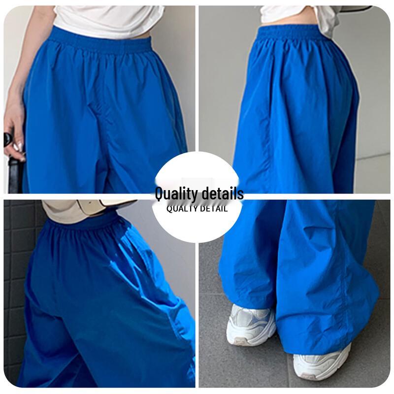 Women's Cobalt Blue Wide-Leg Quick-Dry Casual Pants