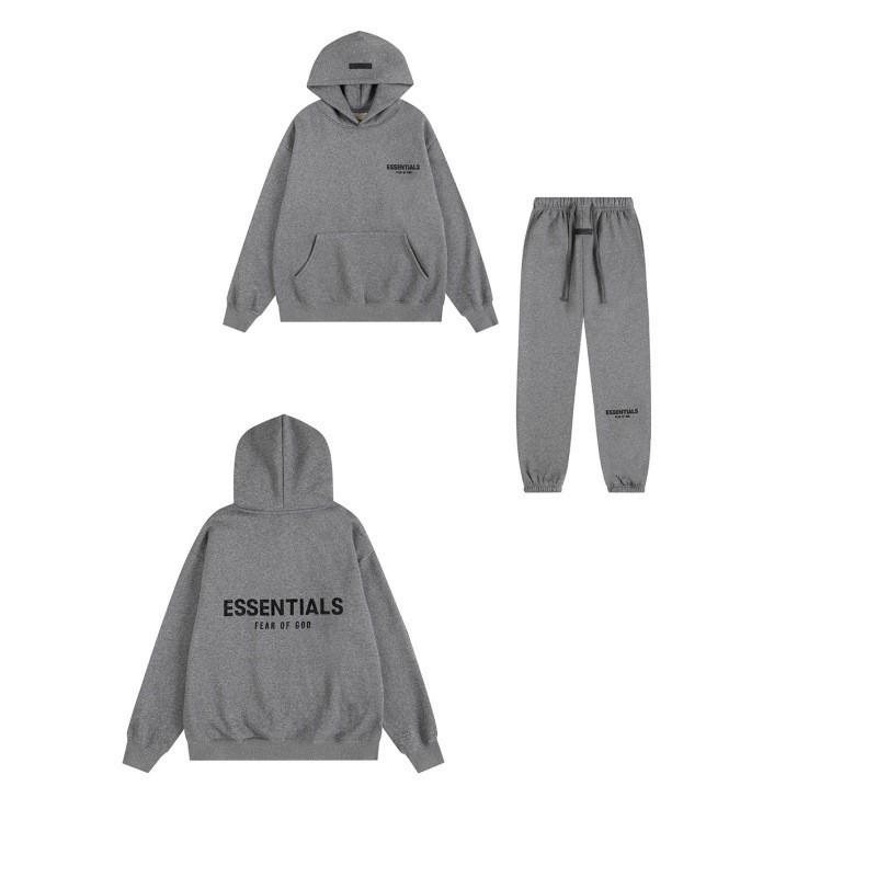 FEAR OF GOD ESSENTIALS Flocked Letter Hoodie Men Women Loose Fleece Sweatshirt Casual Streetwear