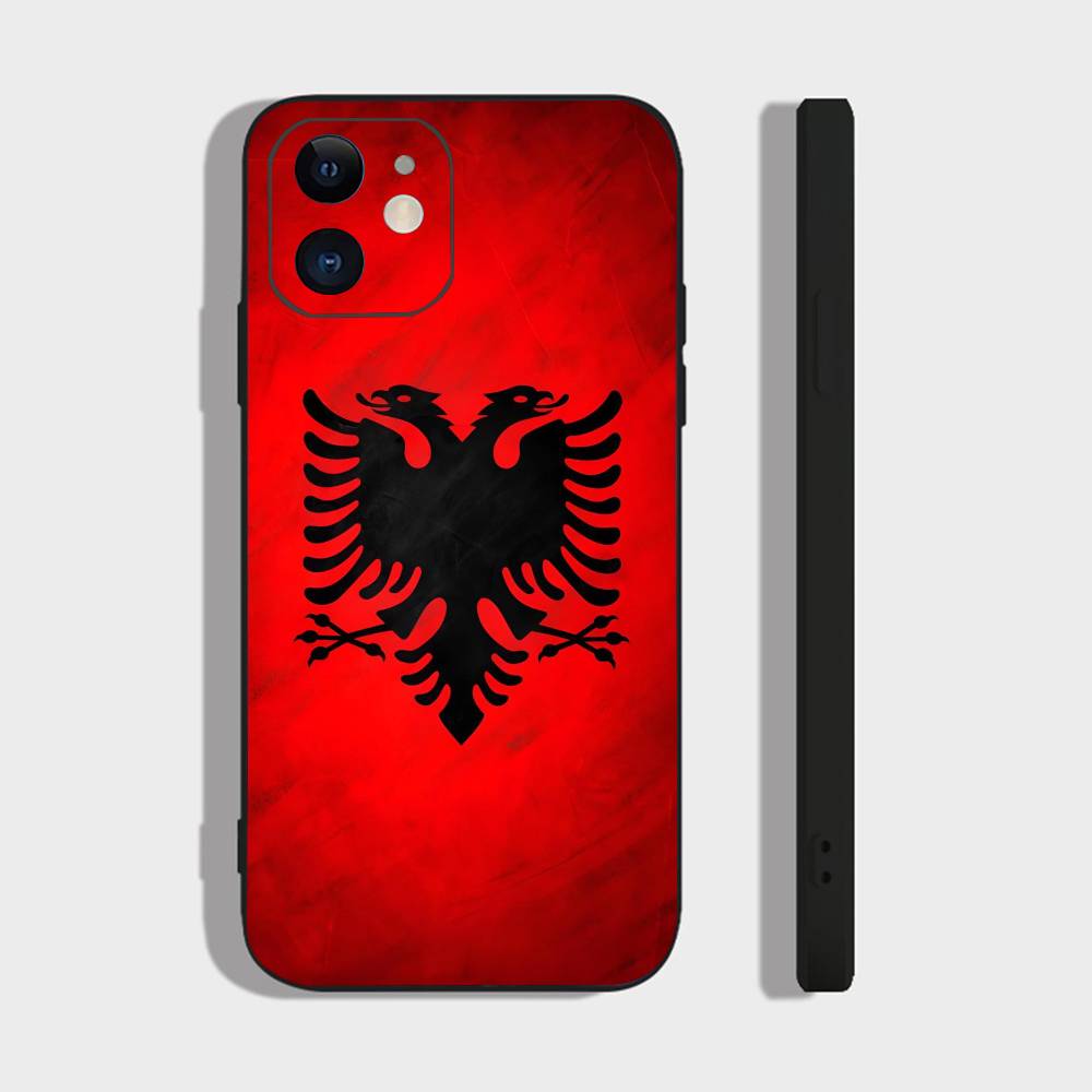 A-Albania Flag For IPhone 15 16 14 Plus 13 12 11 17 Pro Max 17 Air Black Soft Phone Cover