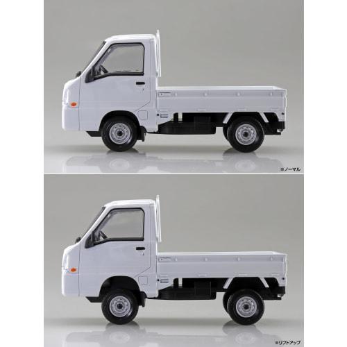 Aoshima Bunka Kyozai 1/32 Scale Rakupla Snap Kit No.05-FW Subaru Sambar Truck Frost White Pre-Colored Plastic Model Kit (Car)