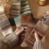 Japanese Retro Ethnic Style Maillard Fair Island Warm Knitted Socks For Women