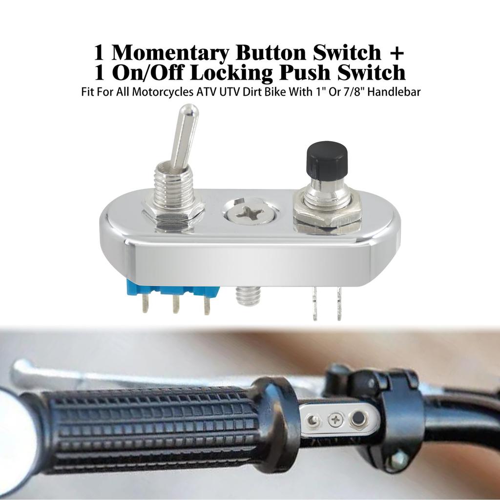 HDBUBALUS Motorcycle Switch, Universal Handle Switch, Horn Switch, Turn Signal Headlight, On/Off, Button Toggle,