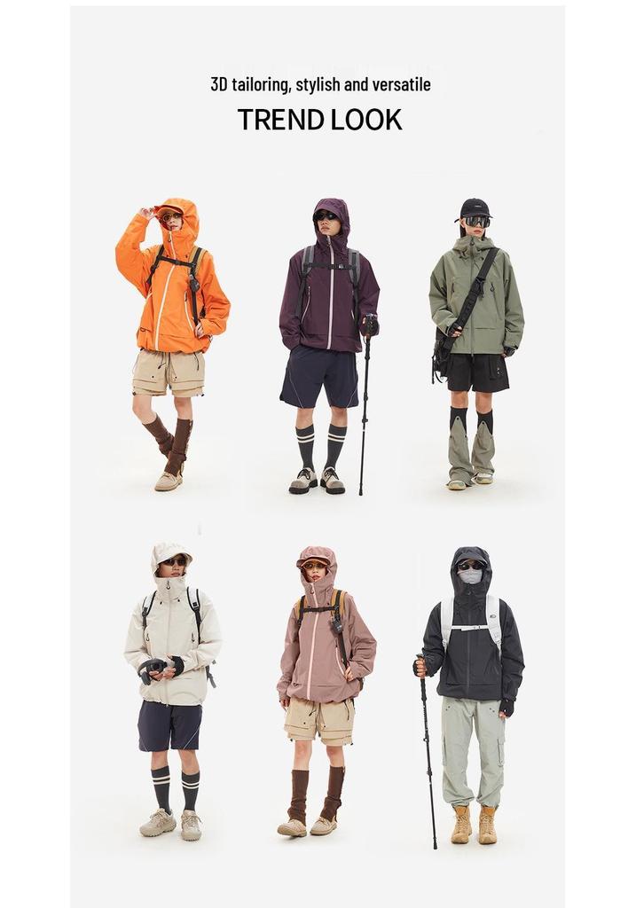 Shan Kebo Couple's Windproof Waterproof Outdoor Jacket - Men's and Women's Spring/Autumn Hiking Coat