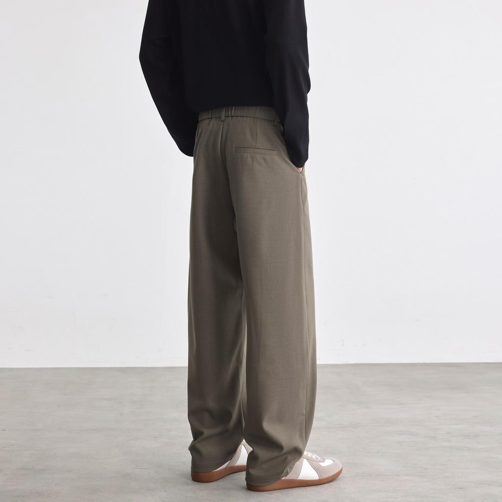 Men's Black Trousers Men's Straight Casual Suit Pants New Autumn and Winter Old Money Pants Drape Wide-leg Pants