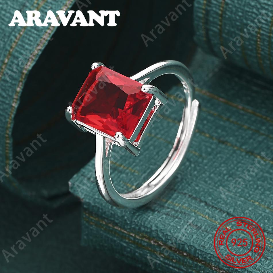 Copper Adjustable Ring With Five-Color Square Zircon: A Simple And Elegant Everyday Jewelry For Women. resizable