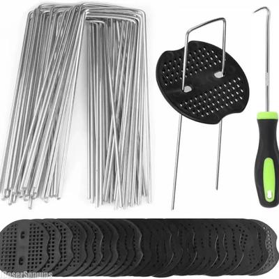 U-shaped Ground Pegs Garden Pegs Heavy Duty Metal Fixing Tools for Securing Weed Control Landscape Fabric Artificial Grass