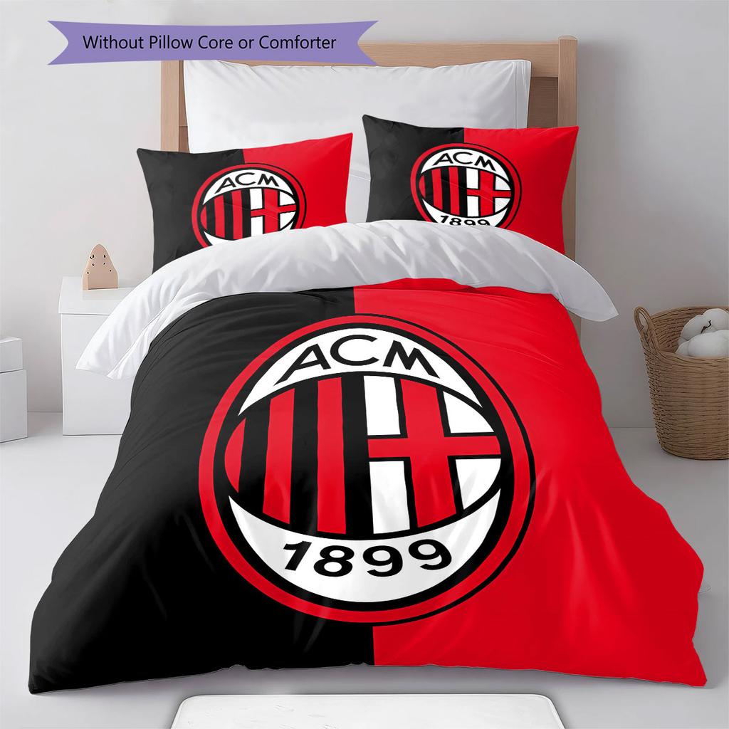 AC Milan Patronen Beddengoed, Dekbed Set Dekbedovertrek Kussensloop Huis Verjaardagscadeau(1 dekbedovertrek + 2 kussenslopen, zonder binnenkussen)