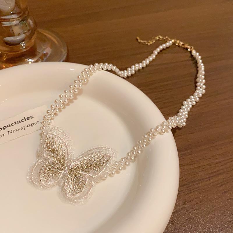 Koreanische High-End Barockperlenkette - Leichte Luxus Perlen Schlüsselbeinkette für Damen