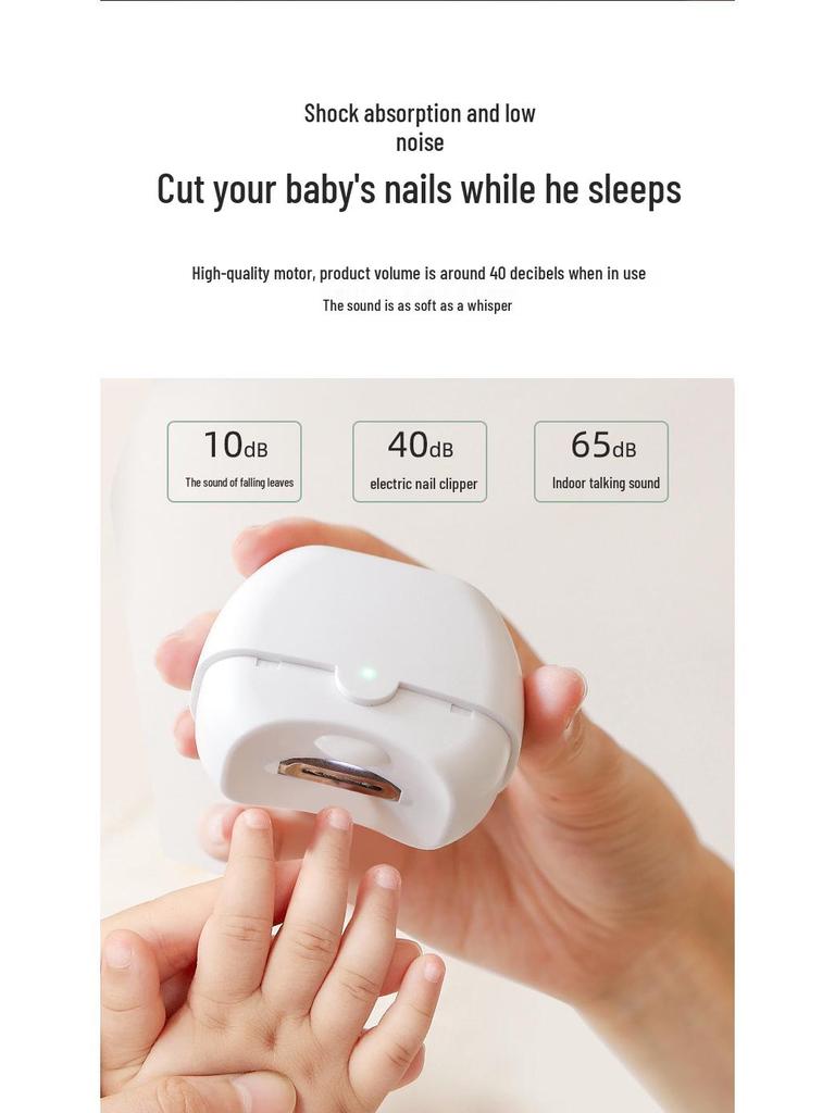 USB-wiederaufladbarer automatischer Nagelknipser für Babys & Ältere - Kompaktes elektrisches Trimmer & Schleifgerät
