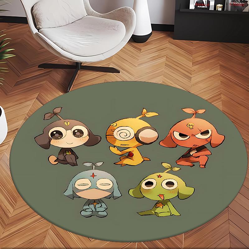 Keroro (5) Round Office Rug Decorative Floor Rug for Office Bedroom Living Room and Home Space