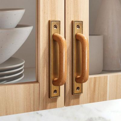 Decorative Solid Wood Cabinet Handle Antique Pull Knob Retro Pull Handle Zinc Alloy Convenient Cabinet Pull Cupboard