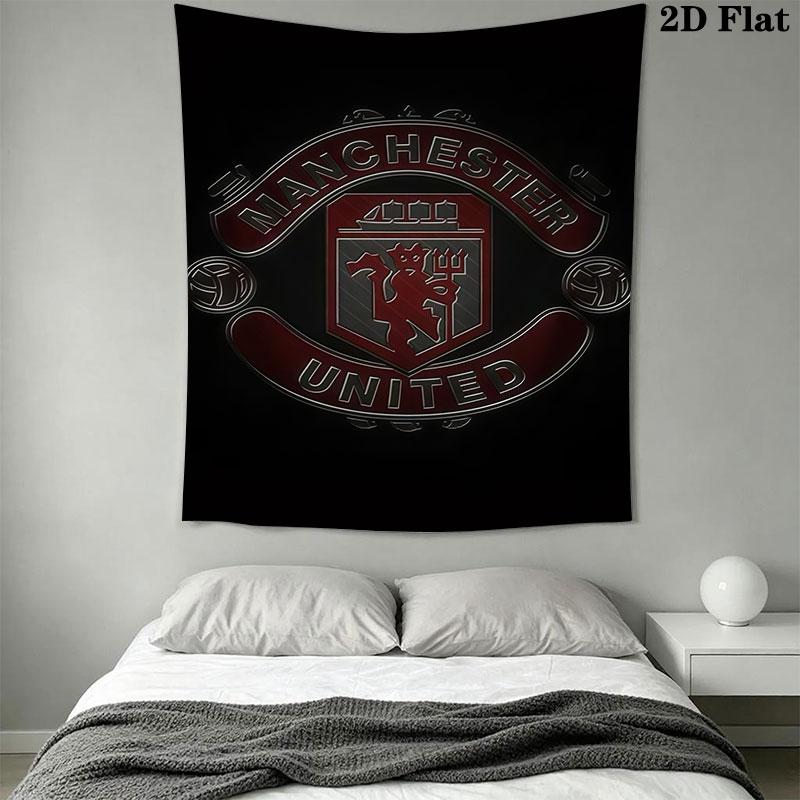Man Utd M Wall Hanging Printed Fabric Blanket Decorative Tapestries for Bedroom Living Room Home Decor