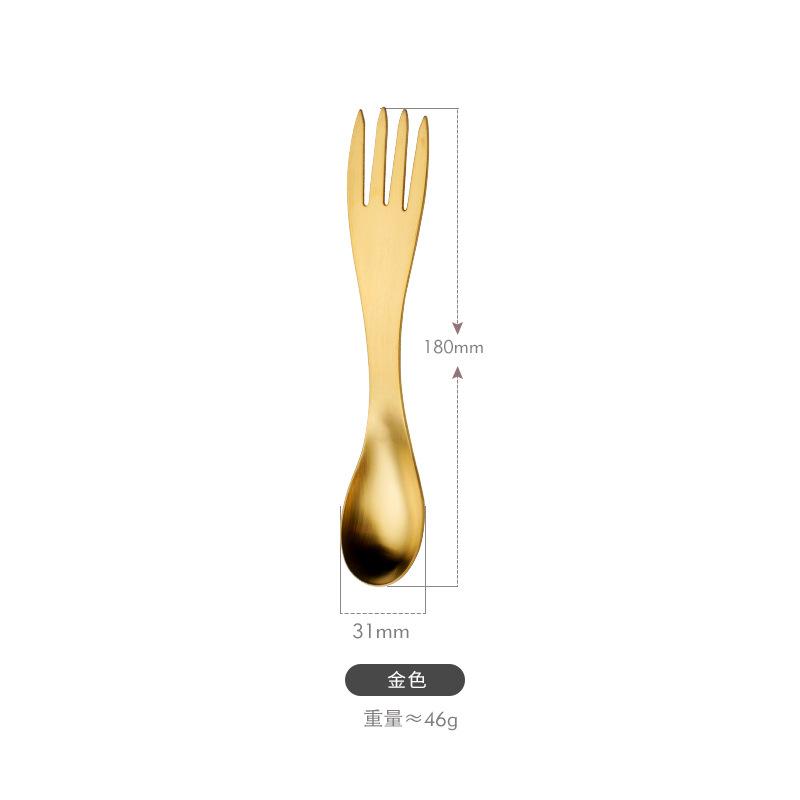 Creative octopus dual-purpose spoon outdoor fork and spoon integrated multi-functional fork 304 double-ended stainless steel tableware