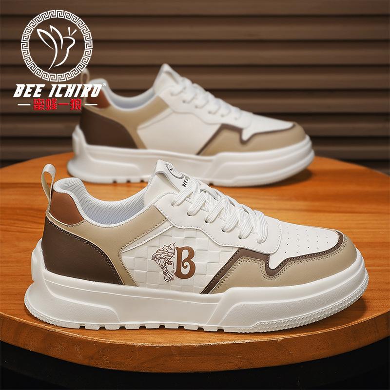 Casual spring and summer men's shoes do not stink feet sports style soft leather shoes versatile low-top board shoes