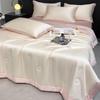 Princess Summer Quilt Korean Soft  Washed Silk Full Embroidery Tencel Cool Quilt  Women Girl For Summer Comforter Bedding