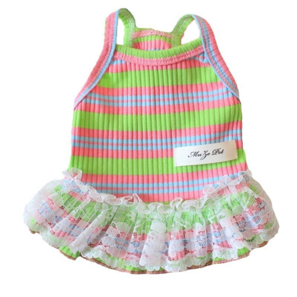 Breathable Dog Suspender Skirt Soft Pet Princess Dress Universal Stripped Dog Dress  Holiday