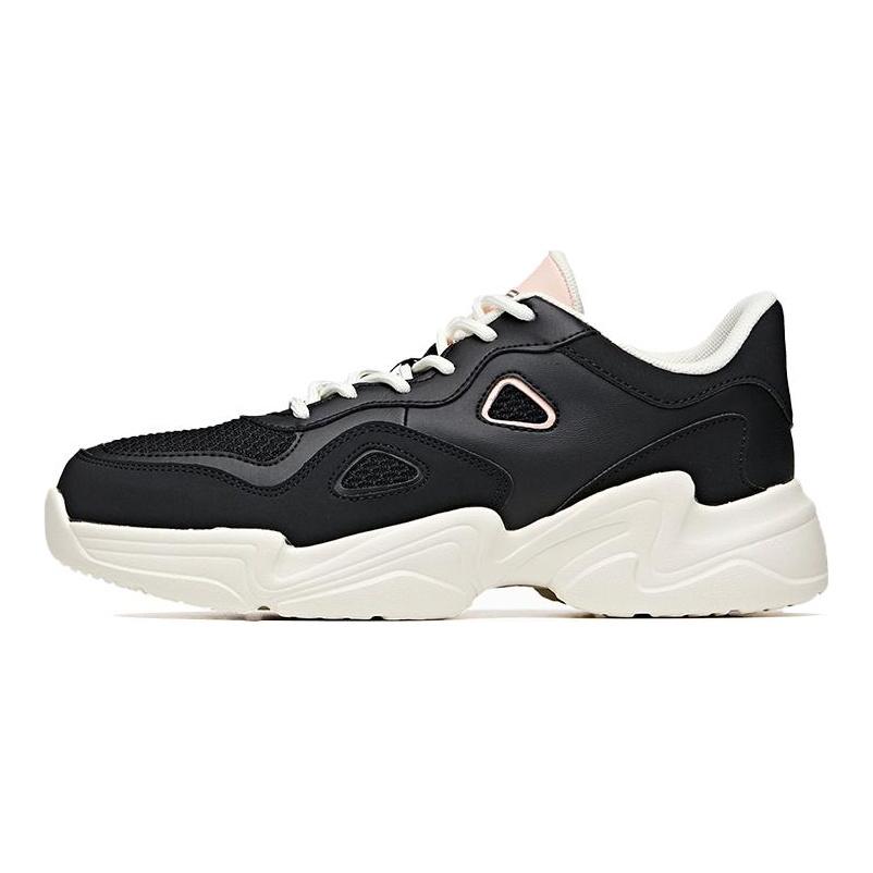 ANTA Chunky Sneakers Women's Low top Black/Baby Pink/Ivory White 122018880-2