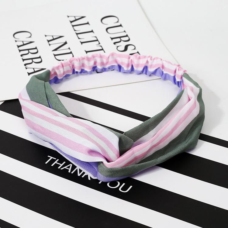 Kvinners Pannebånd Mote Jenter Bohemsk Trykt Kryss Hårbånd Vintage Turban Hårstrikker Bandana Hodeplagg Tilbehør scrunchie