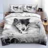 Luxuriöses Wolf Serie 3D Digitaldruck Bettwäsche-Set Enthält 3 Teile Für Tagesdecke 4 Teile Für Bettwäsche-Set