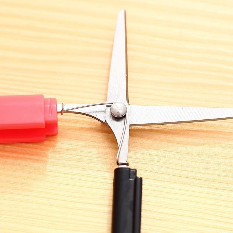 1Pcs Portable Handmade Students Paper Cut Scissors Creative Folding Safety Scissors (Color Random)