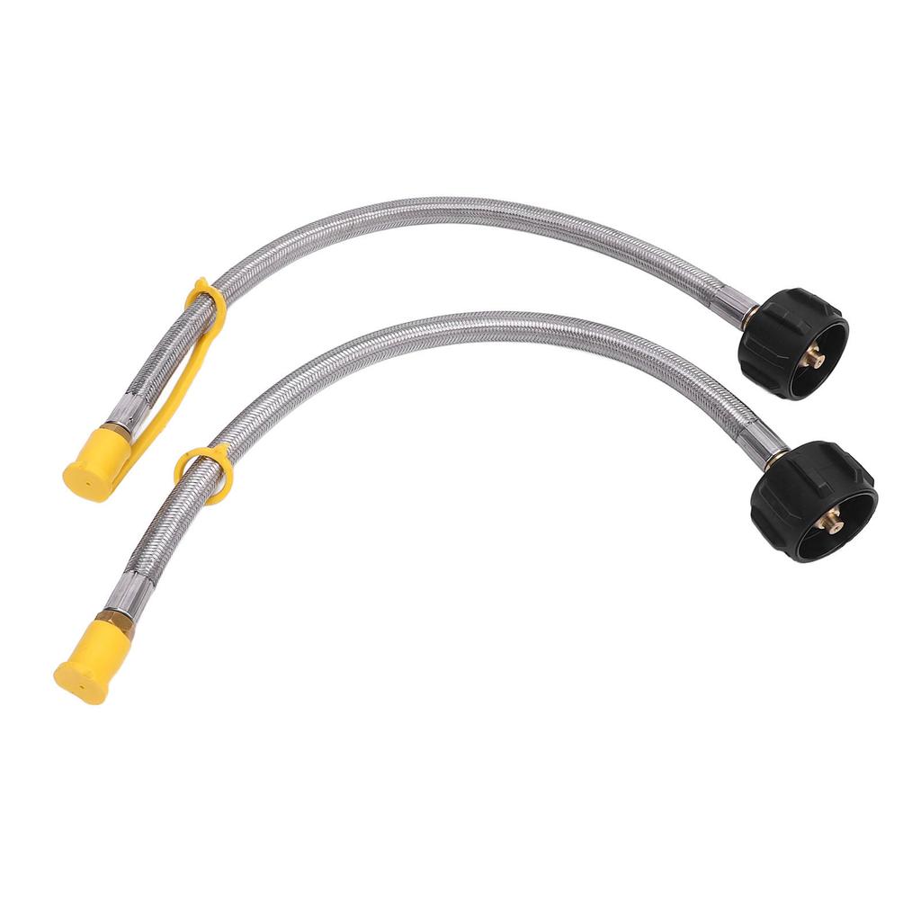 2PCS 1 4 Inch Male NPT RV Hose with QCC1 Type1 Connector for 20lb to 40lb Dual Tank and Vertical Regulator 15in Long