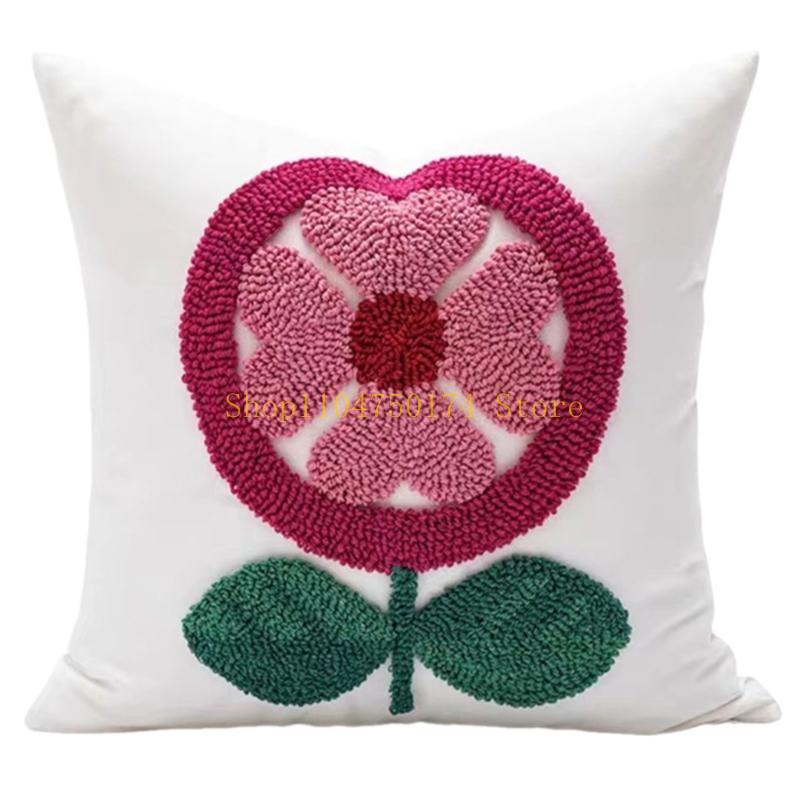 Sweetheart Redness Flower Heart Pillows Cover Cotton Canvas for Anniversary Gift top sale 1990₽