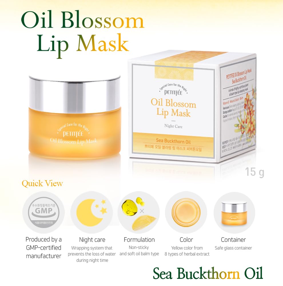 

Petitfee Oil Blossom Lip Mask Sea Buckthorn Oil 15g AUTHENTIC STORE