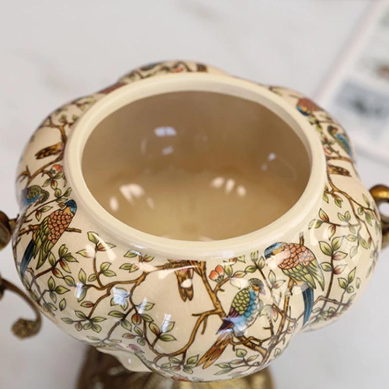 American Light Luxury Ceramic Painting Tank Creative Living Room Storage Bottles Personality Porch Jars Decoration Ornaments