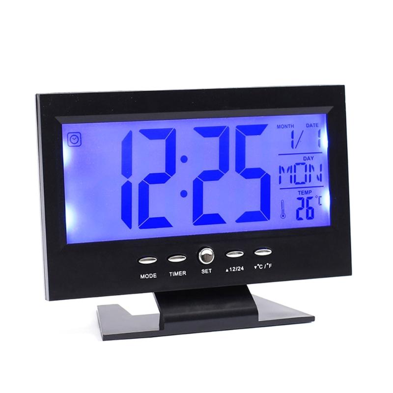 

Electronic Clock with Voices Activated Snoozes and Ambients Monitors for Modern Home Decoration 1