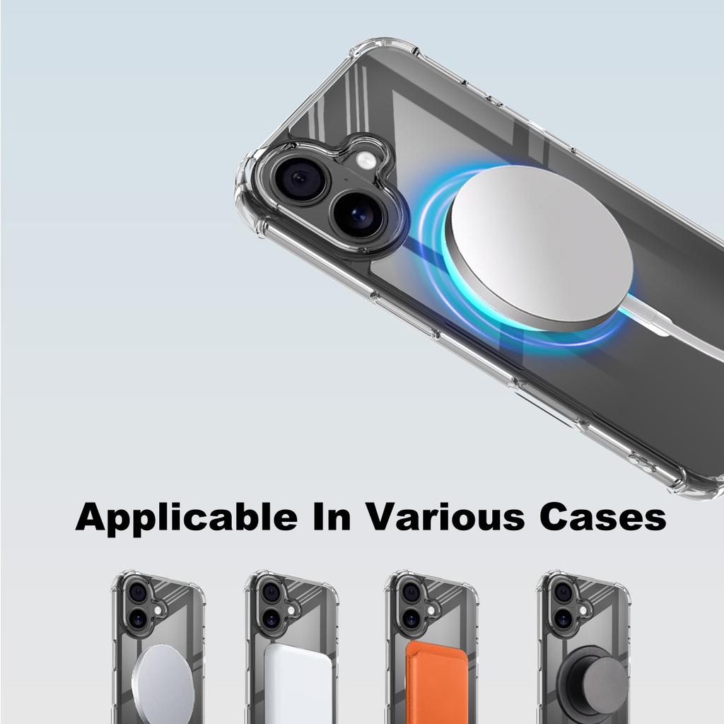 IMAK For iPhone 17 Case Compatible with MagSafe Shockproof PC TPU Clear Phone Cover