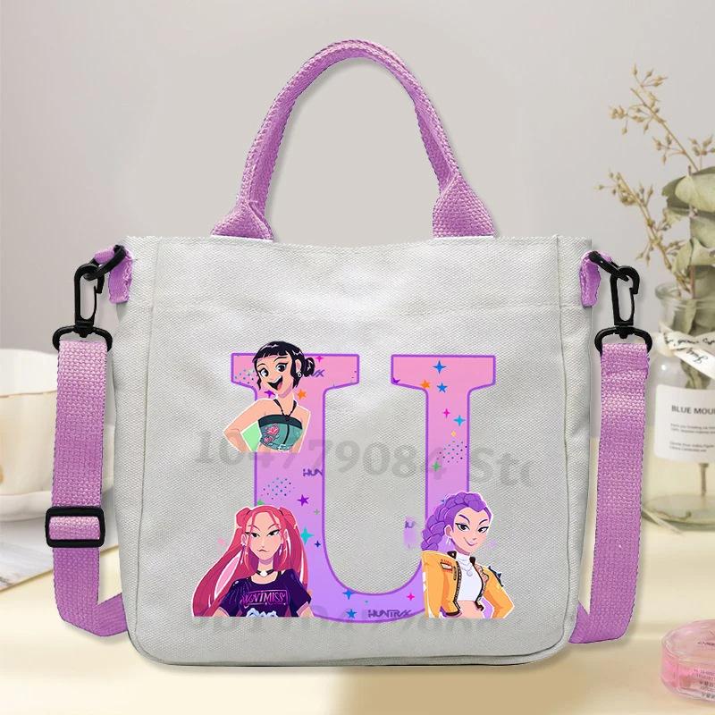 Anime Cartoon Printed Student Commuter Handbag Large Capacity Portable Casual Canvas Bag