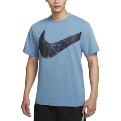 Dri-Fit Uvhyverse Logo Print Outdoor Casual Sports Crew Neck Short Sleeve T-Shirt Men Tops Aegean-Storm-Blue FZ1065-429