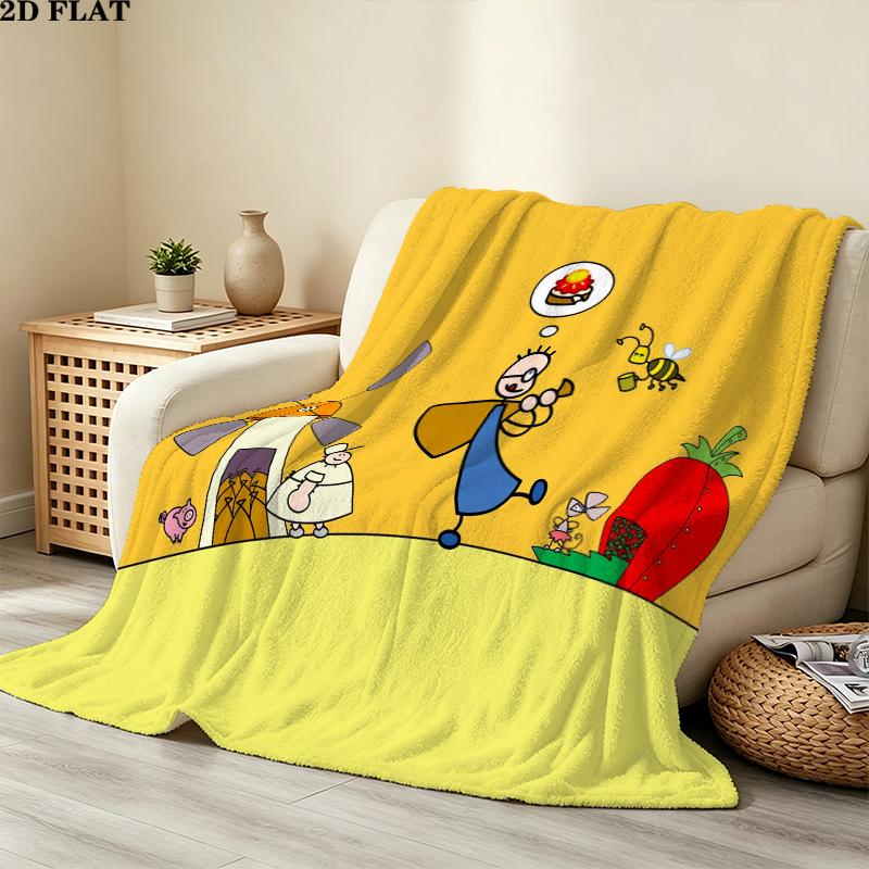 Tom Water Print Flannel Blanket, High quality Comfortable for All Seasons, Home Decor, Warmth and Comfort, Perfect for Christmas Gifts