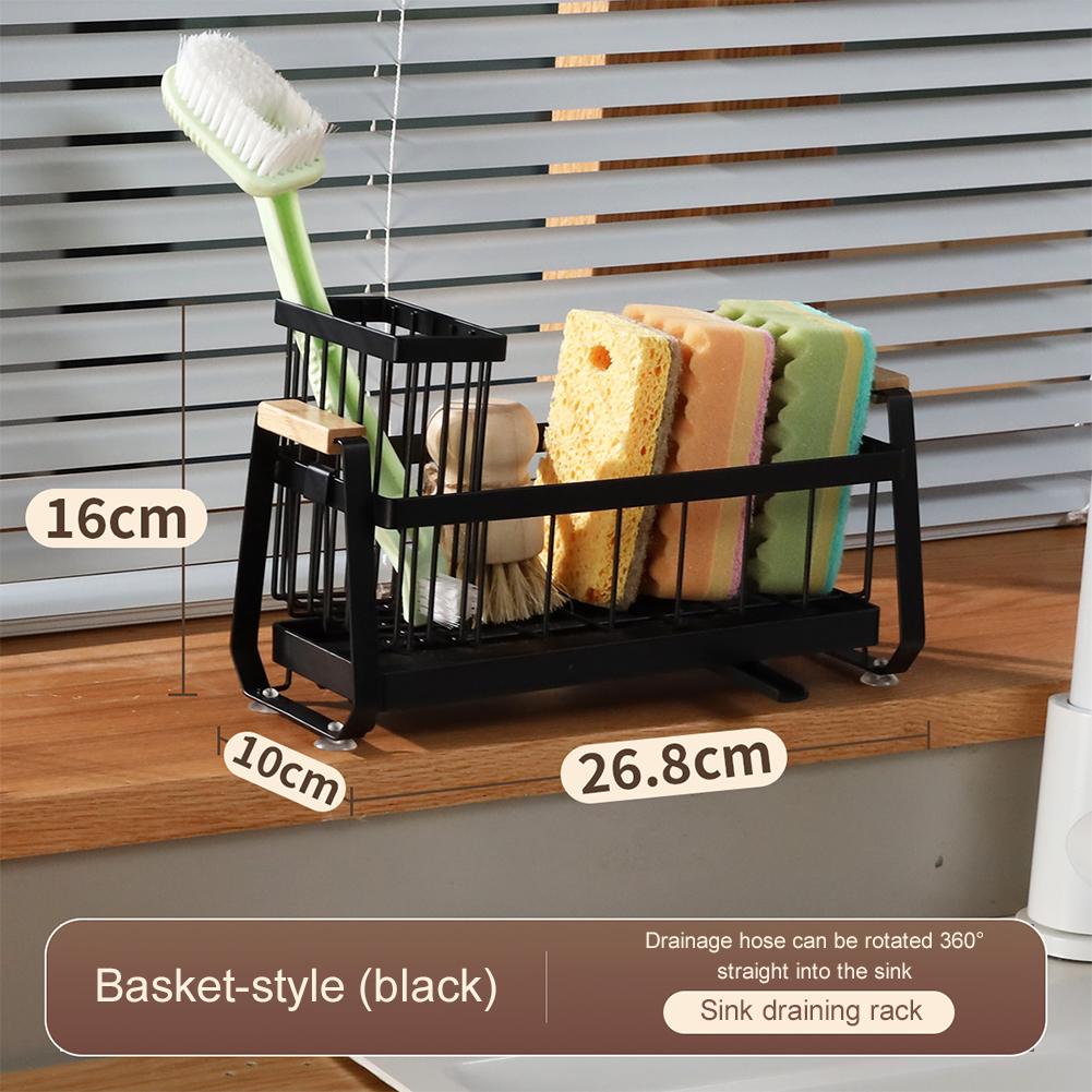 Küchenspülbecken Schwammhalter mit hohem Bürstenhalter Küchenarbeitsplatten-Organizer Multifunktionaler Arbeitsplatten-Spülbecken-Geschirrschwammhalter