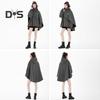 Unisex Hoodie Fake Two-piece Poncho Multi-Layered Irregular Design Thick High Collar Mechanical Style Hoodie Long-Sleeved Daily Sports Street Wear