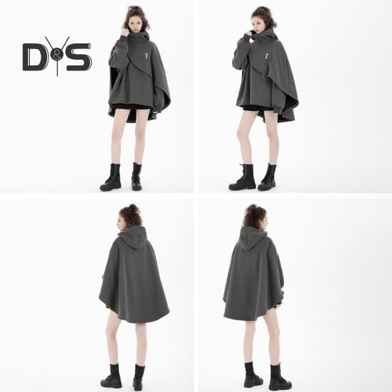 Unisex Hoodie Fake Two-piece Poncho Multi-Layered Irregular Design Thick High Collar Mechanical Style Hoodie Long-Sleeved Daily Sports Street Wear